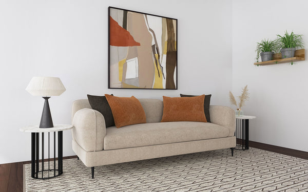 Coaster Jade Chenille Upholstered Sculpted Track Arm Sofa Latte