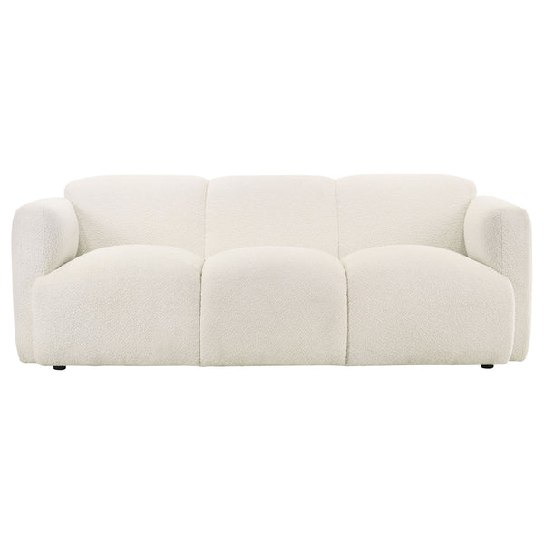 Coaster Dorset Fabric Upholstered Round Track Arm Sofa White
