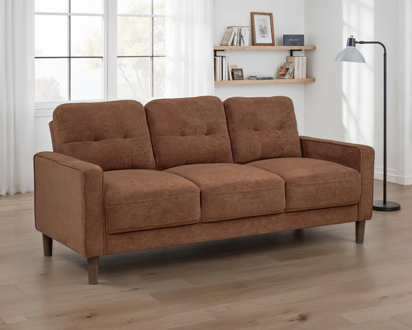 Coaster Bowen Ii Fabric Upholstered Track Arm Sofa Rust