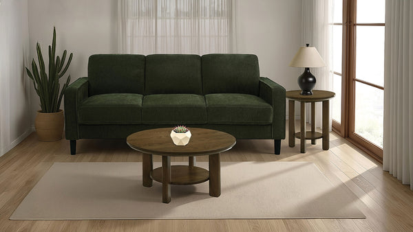 Coaster Ruth 77-Inch Fabric Upholstered Track Arm Sofa Matcha Green