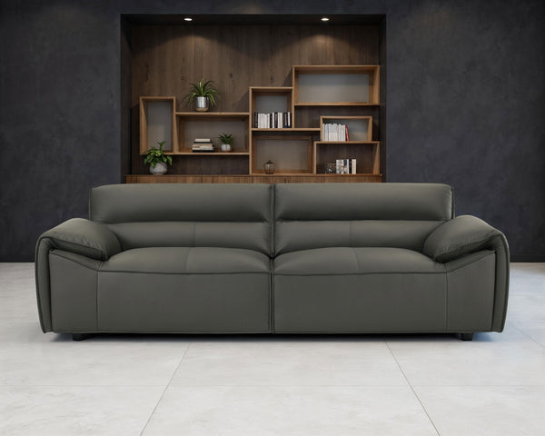 Coaster Buxton Top Grain Leather Upholstered Sofa Graphite
