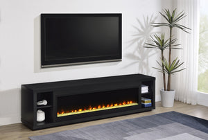 Coaster Deiter 79-Inch Tv Stand Fireplace Media Console Black