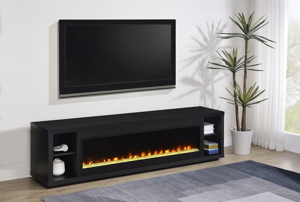 Coaster Deiter 79-Inch Tv Stand Fireplace Media Console Black