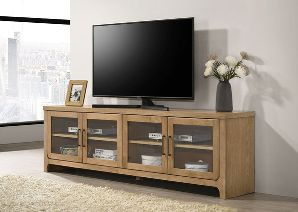 Coaster Brenham 79-Inch 4-Door Tv Stand Media Console Washed Oak