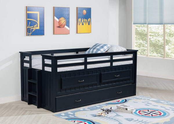 Coaster Carlsbad Wood Twin Captains Bed With Trundle Navy Blue