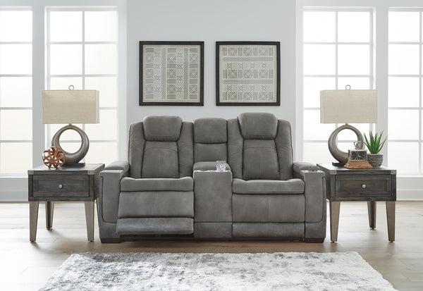Next-Gen Zero Gravity P2 Durapella Power Reclining Adjustable Headrest Console Loveseat & USB Slate