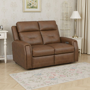 Flexsteel Zero Gravity Felix Leather Power Reclining Loveseat with Power Headrest, Lumbar, Heat & Massage in Sabble