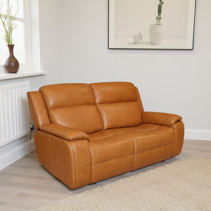 Flexsteel Zero Gravity Ziggy Leather Power Reclining Loveseat with Power Headrest, Lumbar, Heat & Massage in Saddle