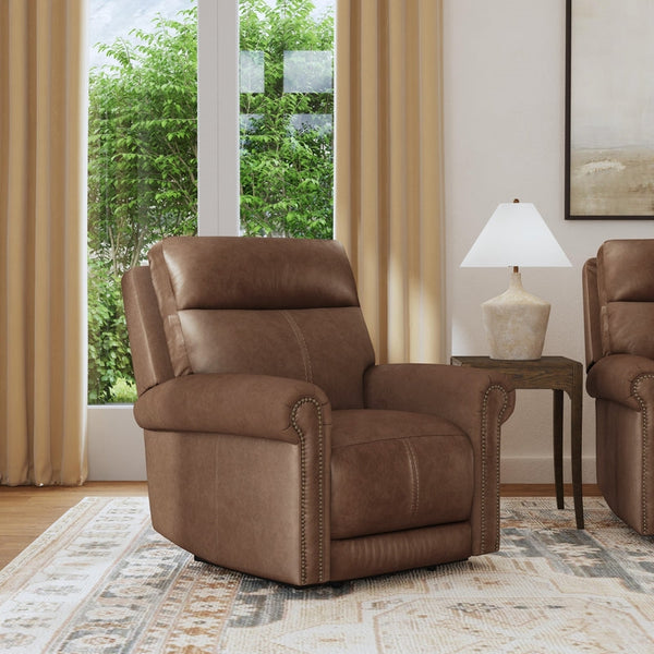 Flexsteel Zero Gravity Alexander Leather Power Recliner with Power Headrest & Lumbar in Khaki