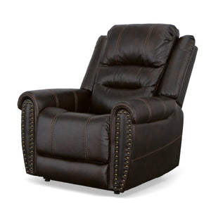 Flexsteel Oscar Fabric Power Lift Recliner with Right-Hand Control & Power Headrest in Molasses