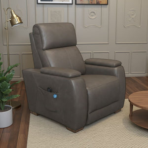 Flexsteel Zero Gravity Vibe Fabric Power Recliner with Power Headrest, Lumbar, Heat, Massage & Pulse in Stoneleaf
