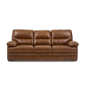 Flexsteel David Leather Sofa in Pecan