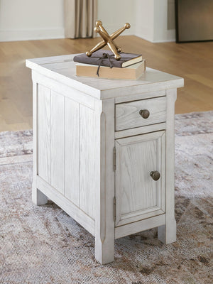 Robbinsdale 1-Door 1-Drawer Chairside End Table with USB Antique White