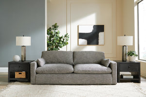 Dramatic Fabric Stationary Sofa Granite