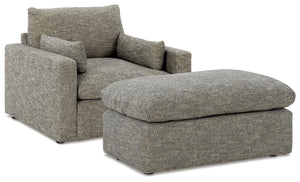 Dramatic Oversized Chair & Ottoman Granite