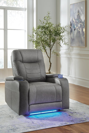 Schooner Zero Gravity P2 Rocks Dual-Power Adjustable Headrest Recliner Slate