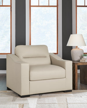 Treasure Trove Oversized Leather Stationary Chair Almond