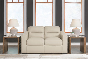 Treasure Trove Leather Stationary Loveseat Almond