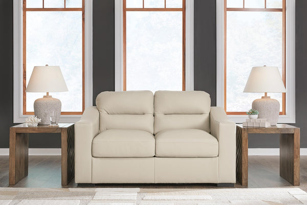Treasure Trove Leather Stationary Loveseat Almond
