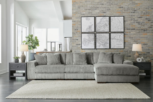 Lindyn 3-Piece Sectional with Chaise Fog