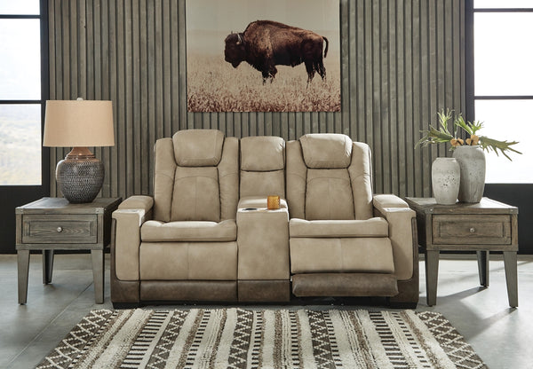 Next-Gen Durapella Zero Gravity P2 Power Reclining Adjustable Headrest Console Loveseat & USB Sand