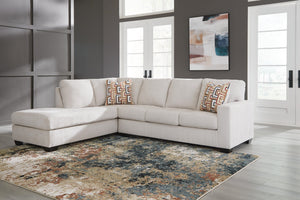 Aviemore 2-Piece Fabric Stationary Sectional with Chaise Stone