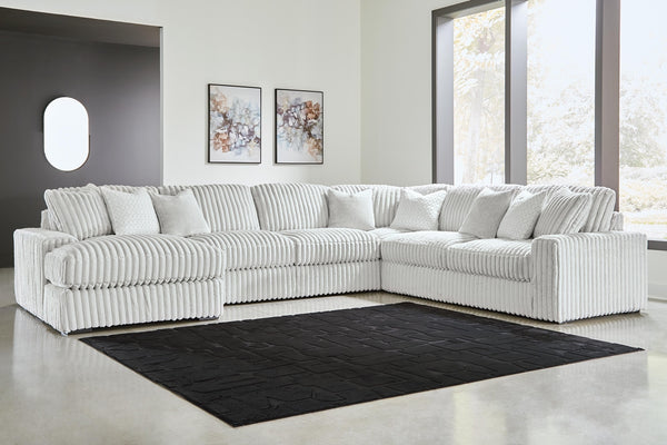 Stupendous 5-Piece Sectional with Chaise Alloy
