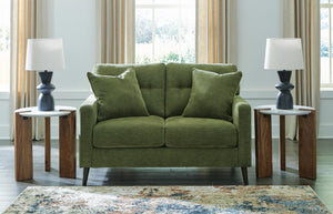 Bixler Fabric Stationary Loveseat Olive