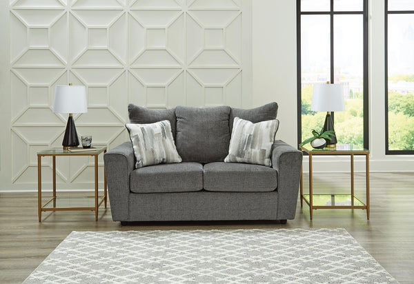 Stairatt Fabric Stationary Loveseat Gravel