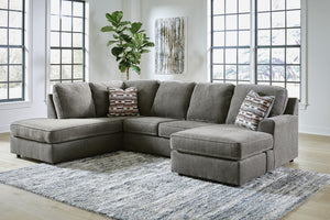OPhannon 2-Piece Fabric Stationary Sectional with Chaise Putty
