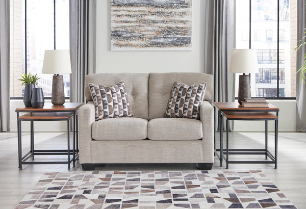 Mahoney Fabric Stationary Loveseat Pebble