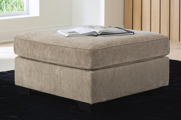 Olten Oversized Fabric Accent Ottoman Mocha