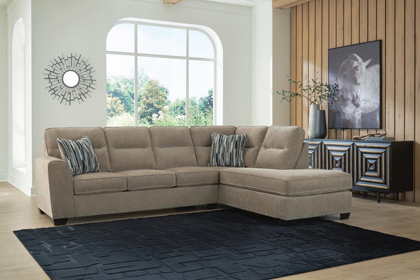 Olten 2-Piece Fabric Sectional with Chaise Mocha