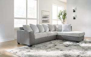 Clairette Court 2-Piece Fabric Sectional with Chaise Alloy