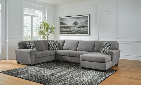 Birkdale Court 3-Piece Fabric Stationary Sectional with Chaise Gray