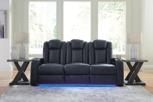 Fyne-Dyme P2 Power Adjustable Headrest Reclining Sofa Sapphire