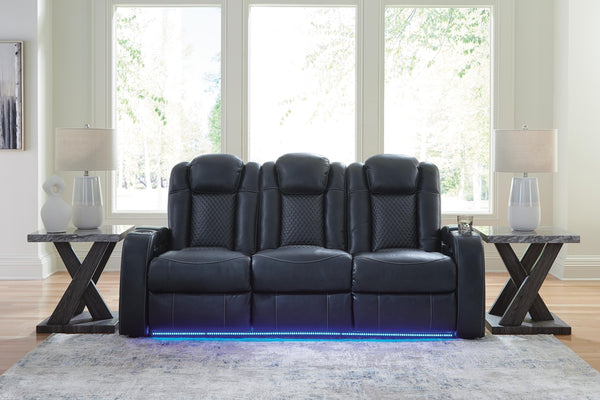 Fyne-Dyme P2 Power Adjustable Headrest Reclining Sofa Sapphire