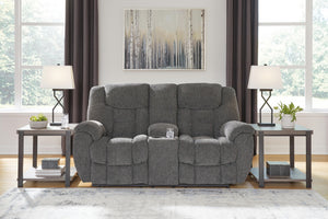Foreside Reclining Console Loveseat Charcoal