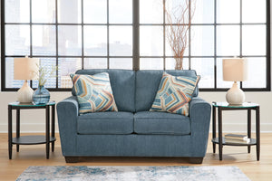 Cashton Fabric Stationary Loveseat Blue