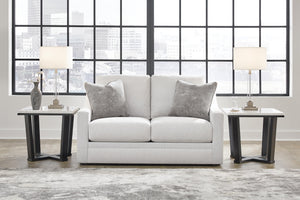 Maitelynn Fabric Stationary Loveseat Chalk