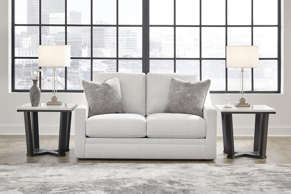 Maitelynn Fabric Stationary Loveseat Chalk