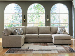 Newellen 3-Piece Fabric Sectional with Chaise Hemp