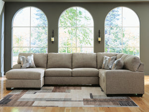 Newellen 3-Piece Sleeper Fabric Sectional with Chaise Hemp