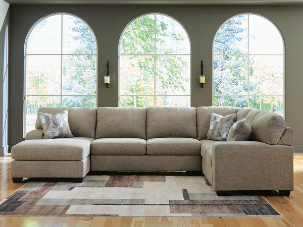Newellen 3-Piece Sleeper Fabric Sectional with Chaise Hemp