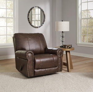 Colleton Manual Leather Rocker Recliner Dark Brown
