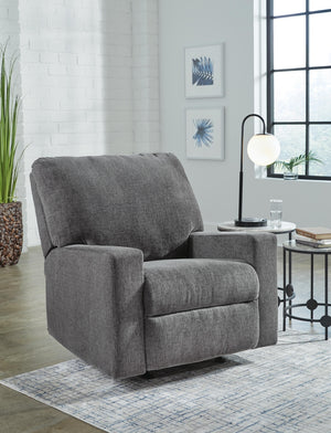 Rannis Fabric Manual Rocker Recliner Pewter