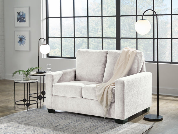 Rannis Twin Fabric Stationary Sofa Sleeper Snow