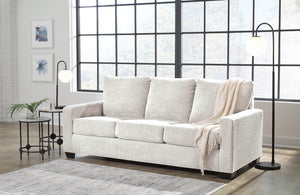 Rannis Queen Fabric Stationary Sofa Sleeper Snow