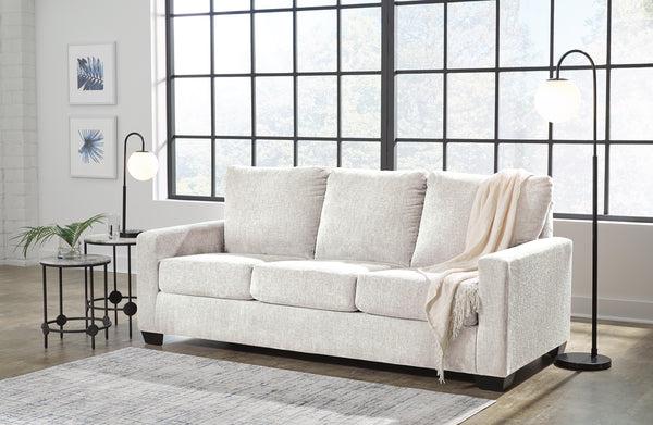 Rannis Queen Fabric Stationary Sofa Sleeper Snow
