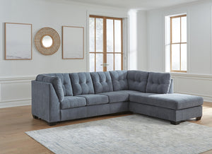 Marleton 2-Piece Stationary Sectional with Chaise Denim